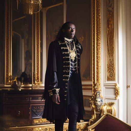 Black Dracula in Baroque Sitting Room