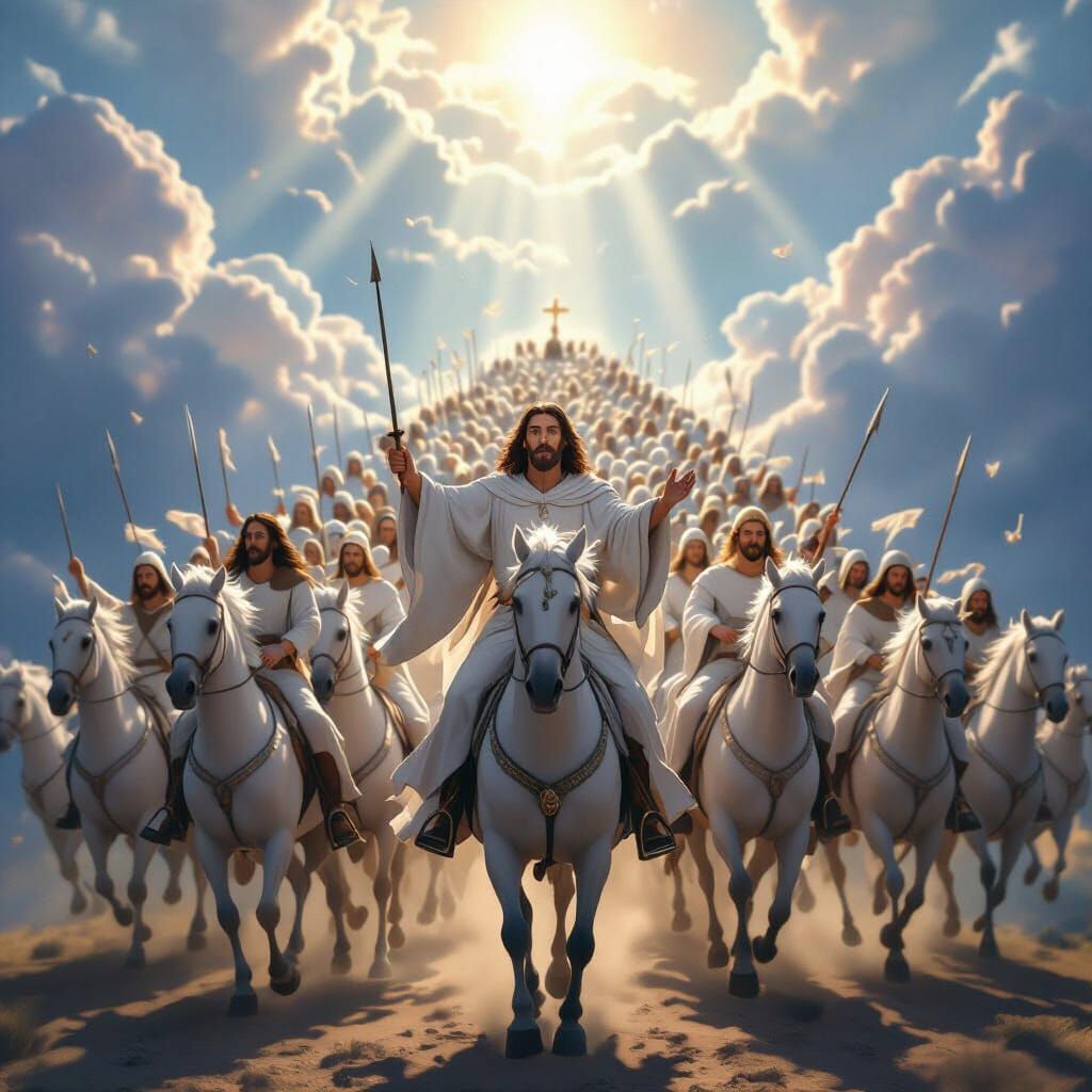 Jesus and His Heavenly Army Descend