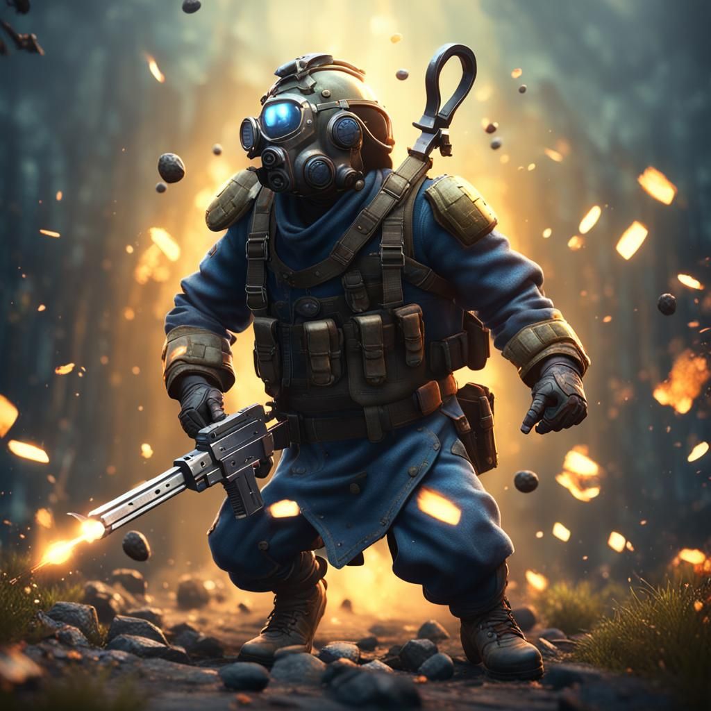 Hand Grenade in 3D Game Cinematic Style