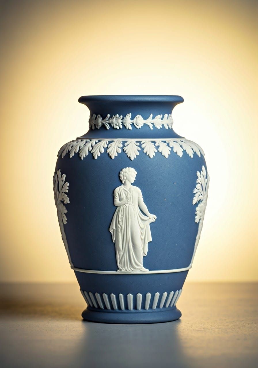 Classical Jasperware Portland Vase Replica in Elegant Wedgwo...