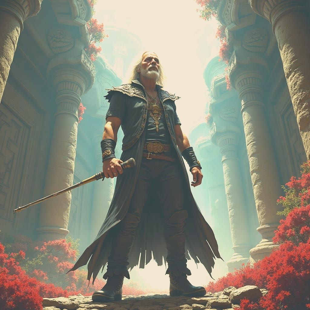 Bruce Dickinson: Detailed Matte Painting in Deep Color