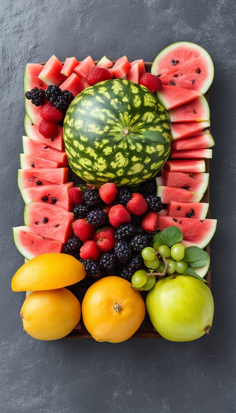 Vibrant Summer Fruit Platter with Watermelon