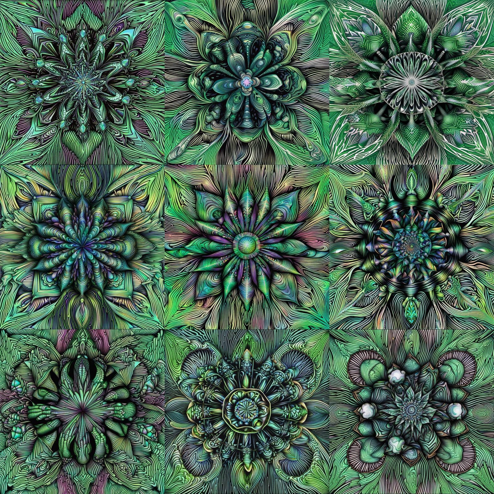 Crystalline Sativa Flower Refracting Sunlight in Macro