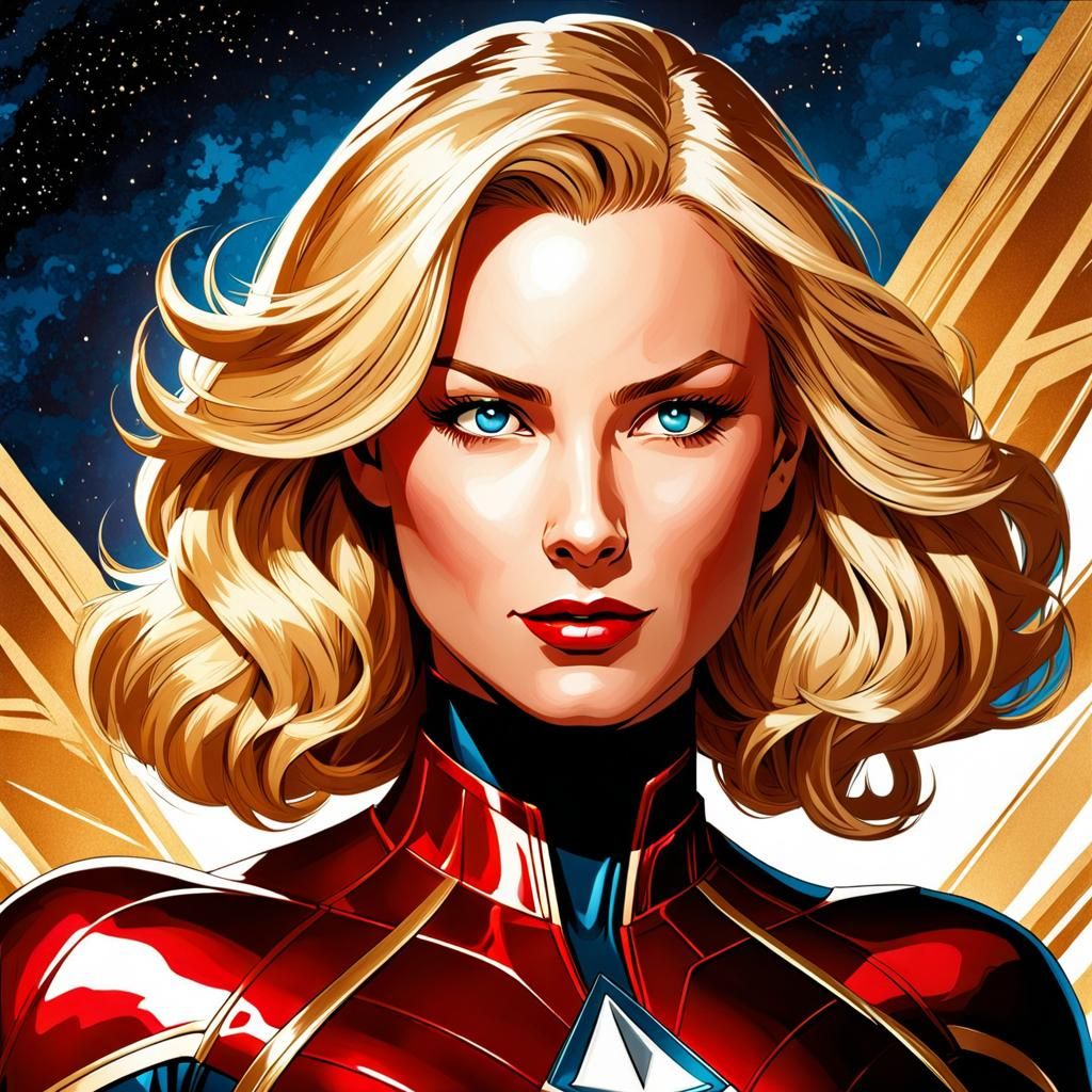 Carol Danvers Art Nouveau Portrait in Alex Ross Style