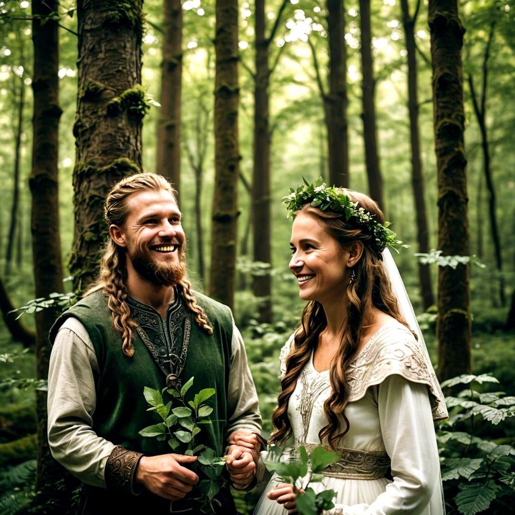 Viking Wedding Couple in Professional Photography Style