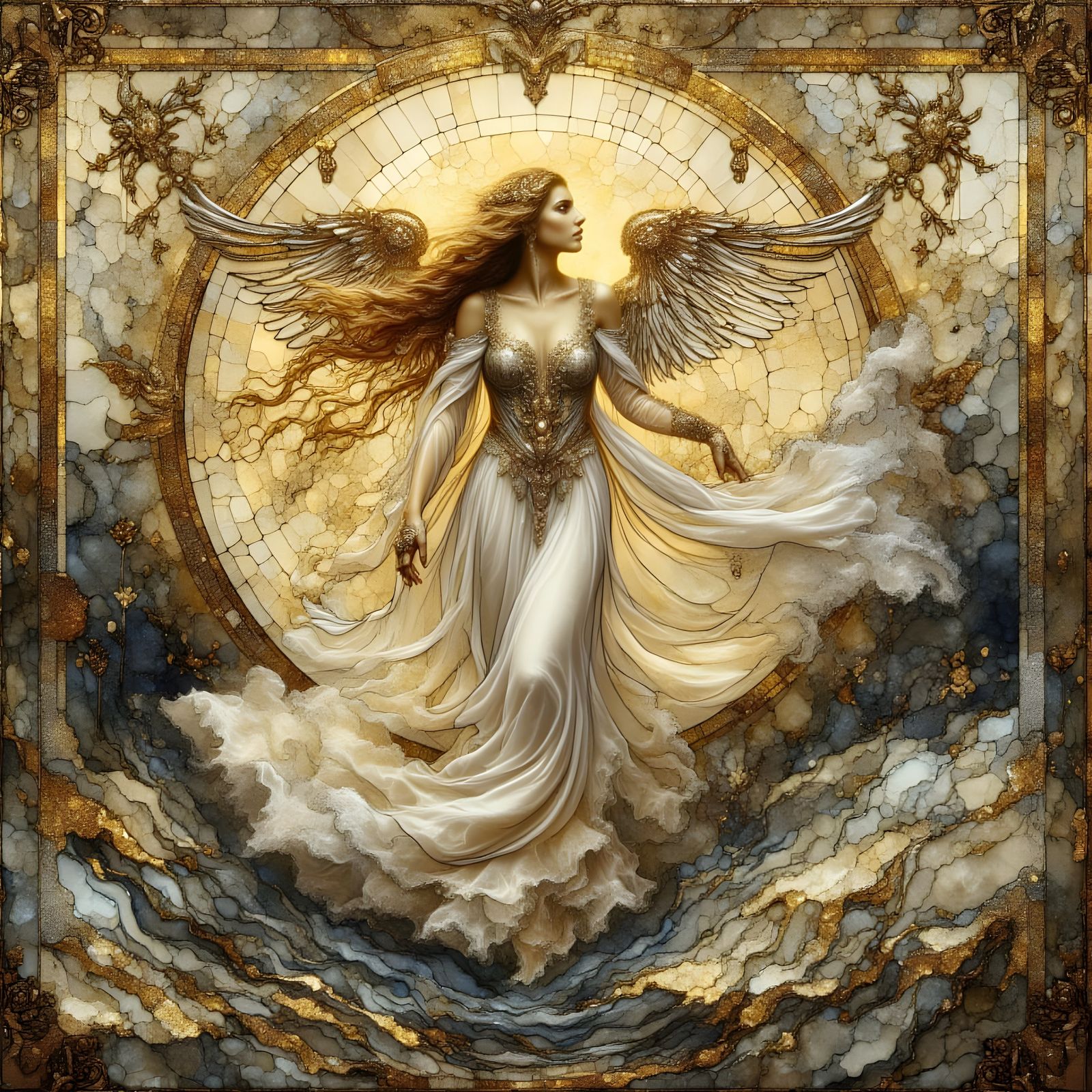 Moon Goddess Dance with Silver Wings