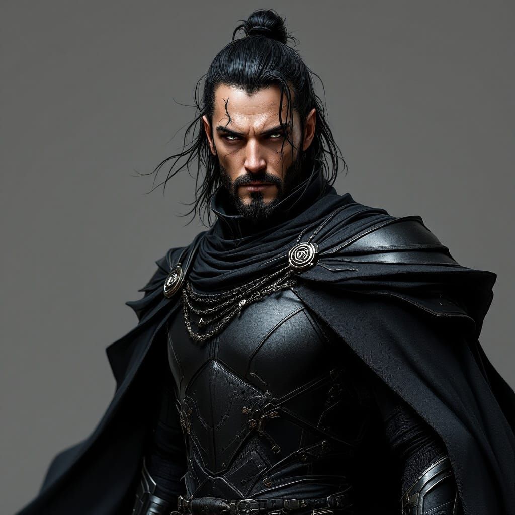 Serious Futuristic Guardian Kaelion with Samurai Elements