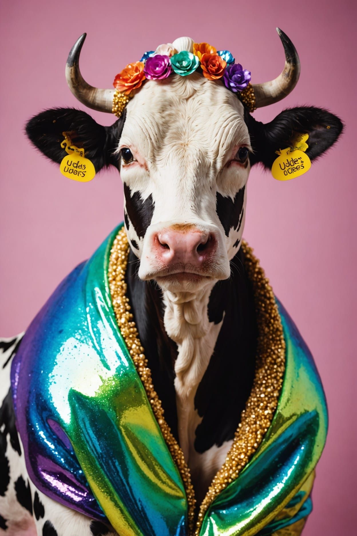 Glamorous Cow Supermodel on Magazine Cover