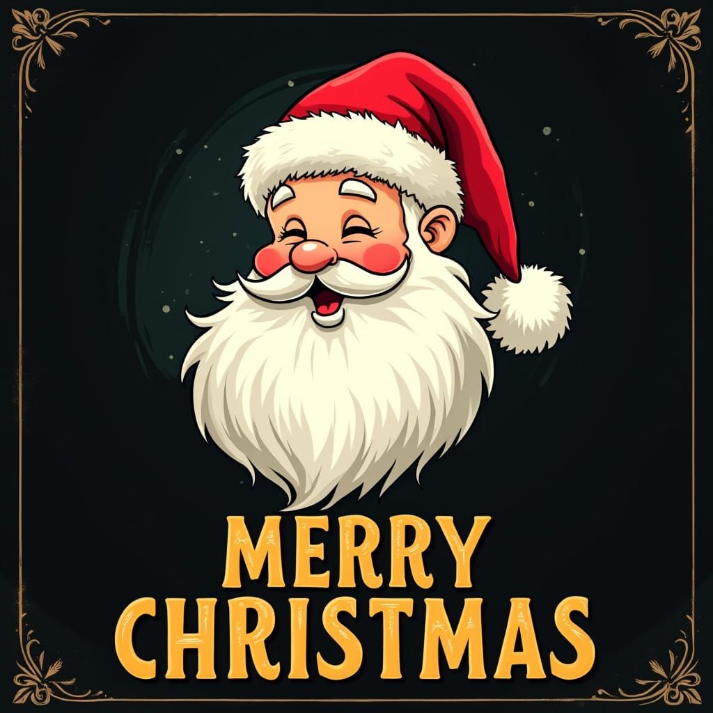 Merry Christmas: A Colorful, Cartoonish Santa Claus Portrait