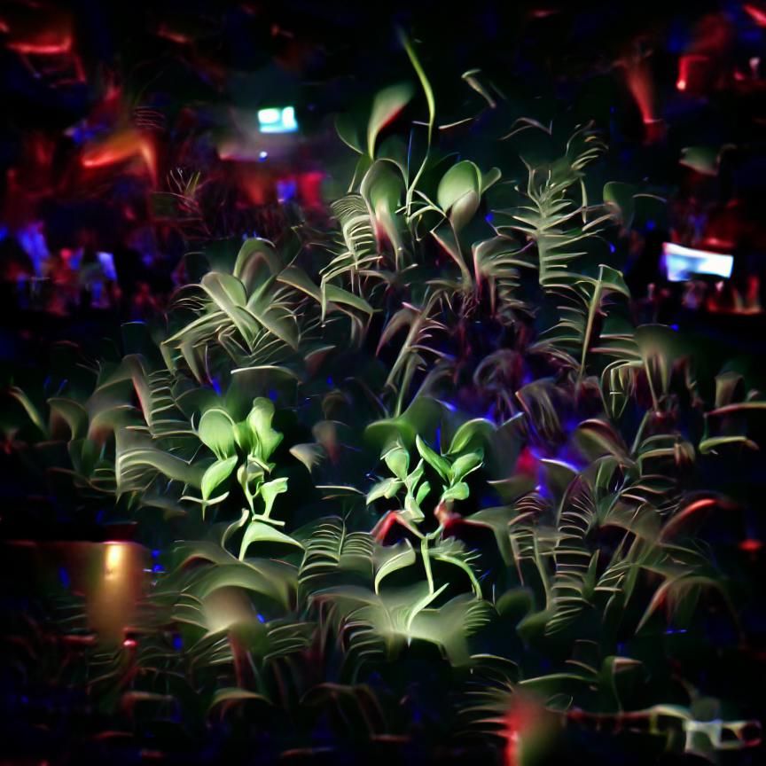 Animated Plants Dancing in Nightclub, 8K Resolution