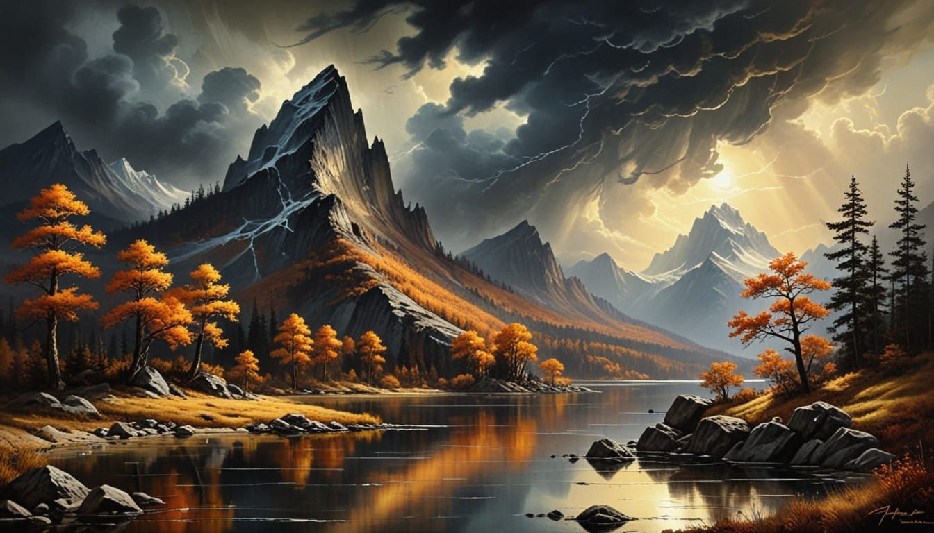 Autumn Wilderness in Dramatic Storm