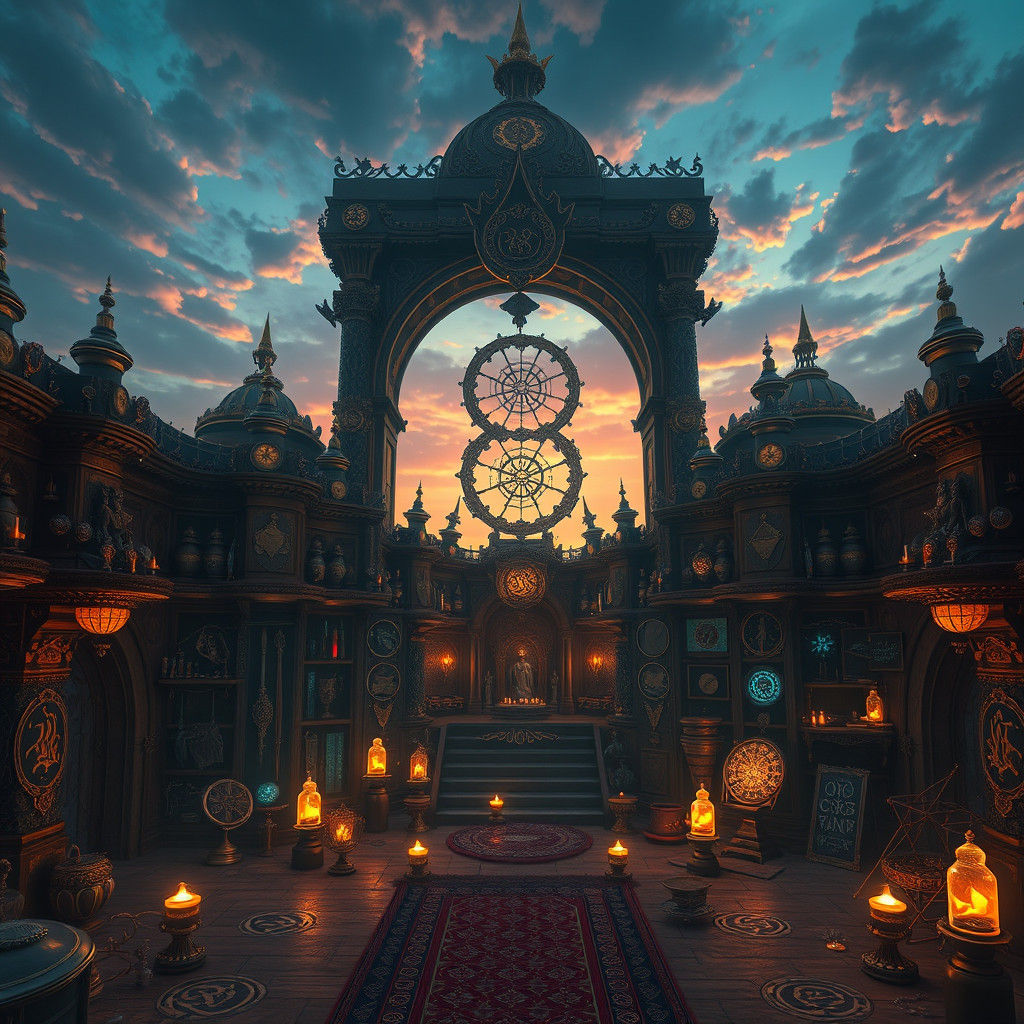 High-Fantasy Armory with Mystical Artifacts