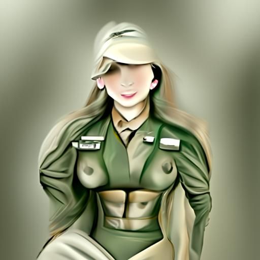 AI Image of a Woman in Military Uniform