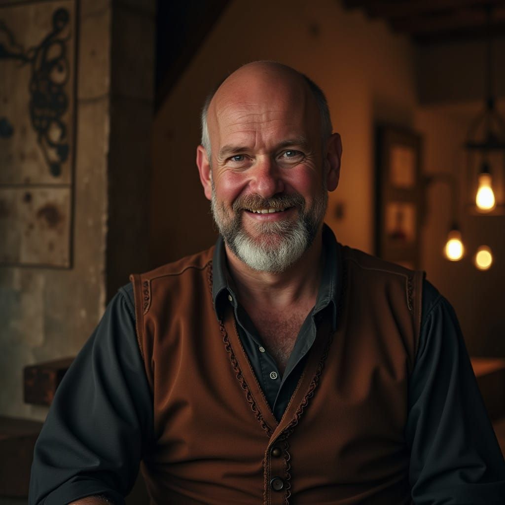 Medieval Innkeeper Concept Art in Cinematic Style