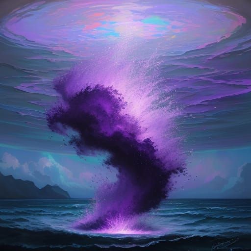 Abstract Beach Scene in Acrylic Pouring Style