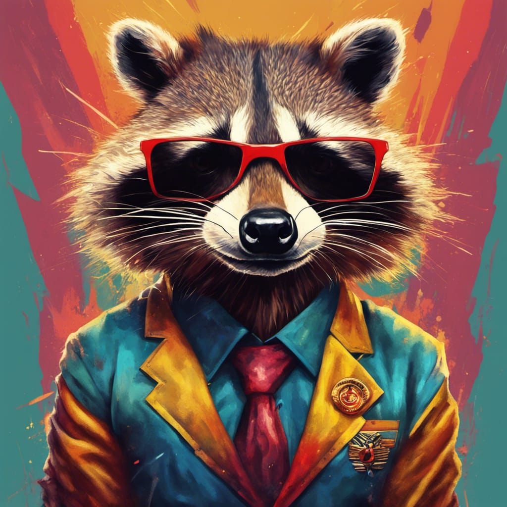 Hyperrealistic Raccoon Dictator Portrait in Africa