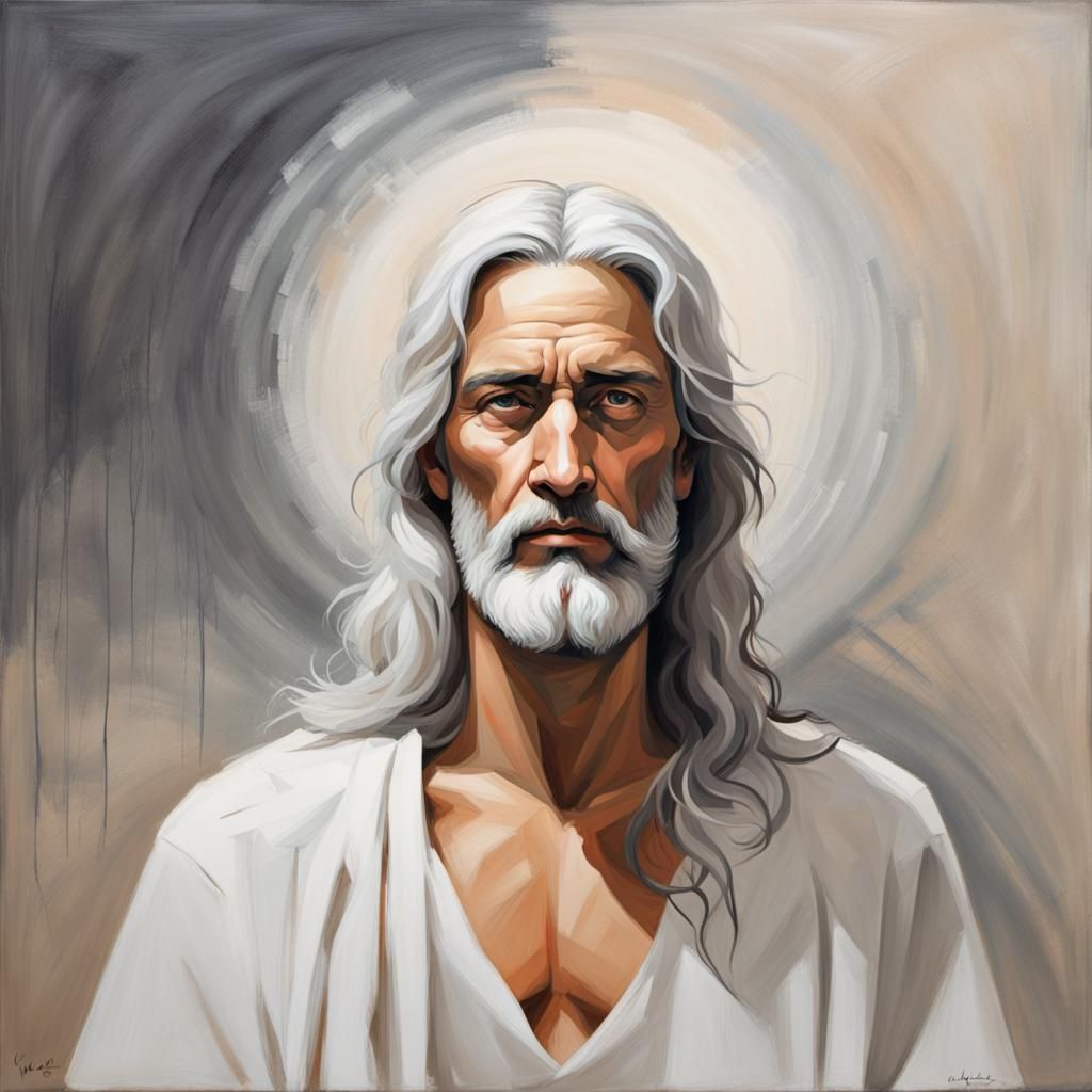 Jesus Christ Portrait with Celestial Background