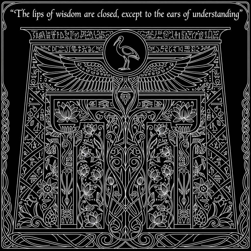 Egyptian Temple Coloring Page Inspired by Thoth