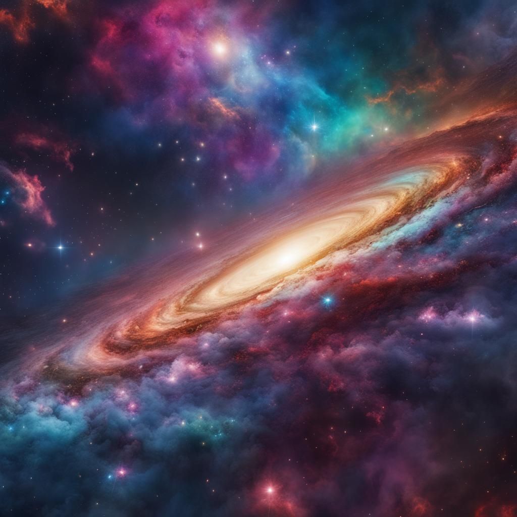 Epic Colorful Galaxy in Digital Matte Style