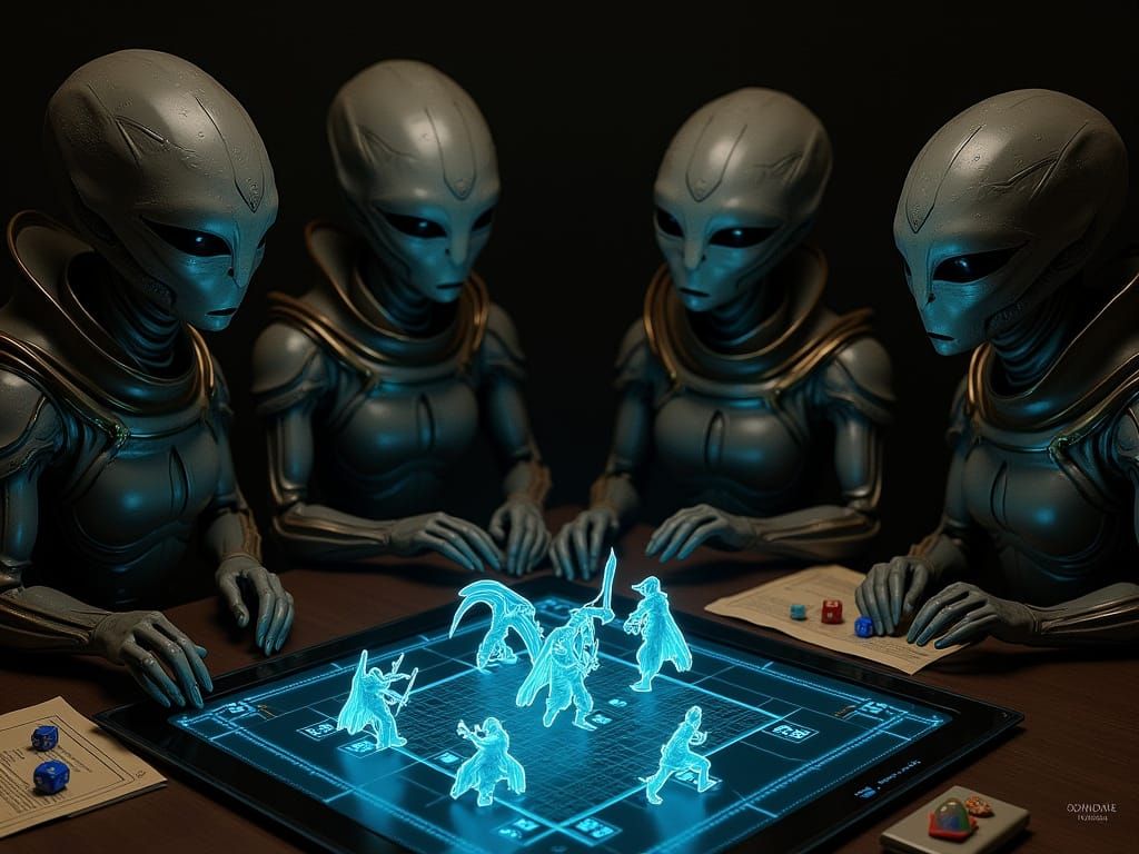 Aliens Play Dungeons and Dragons in Futuristic Style