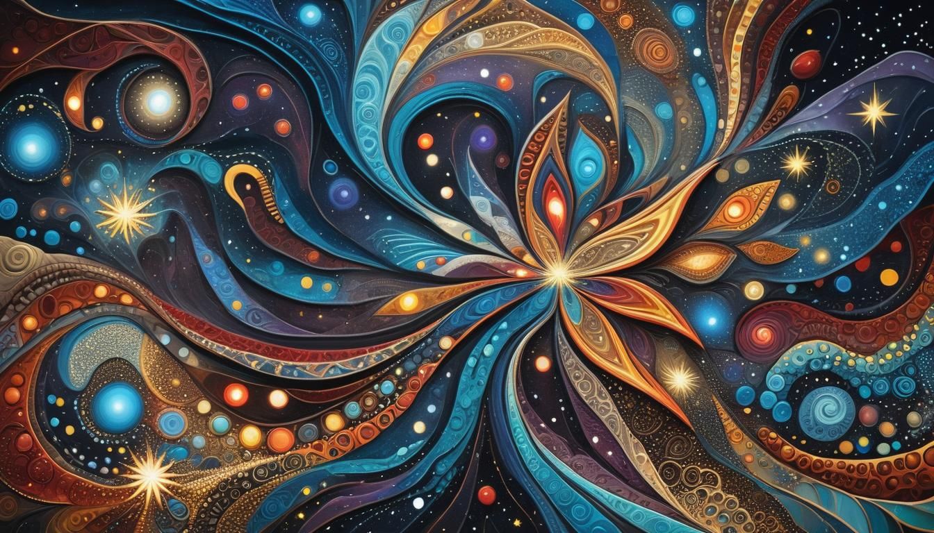 Fractal Exotic Elegance in Aboriginal Art Style