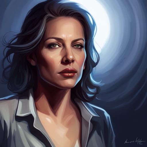 Monica Reyes Portrait in Art Nouveau Style