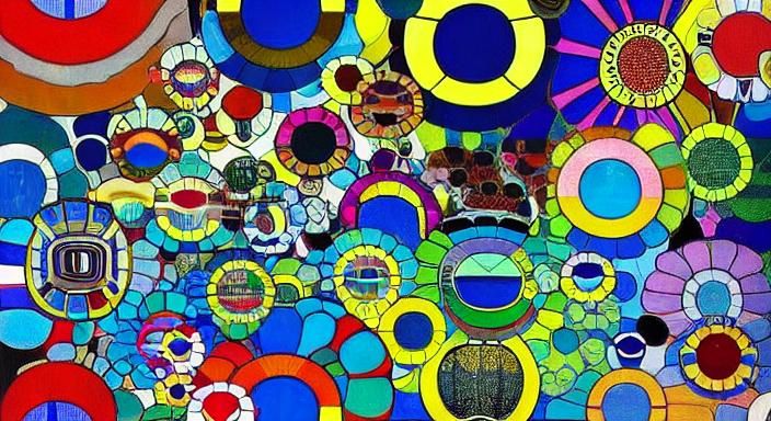 Kaleidoscopic Garden Landscape in Superflat Style