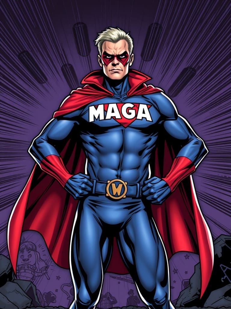 Megavillain in Tights and Cape, Comic Book Style