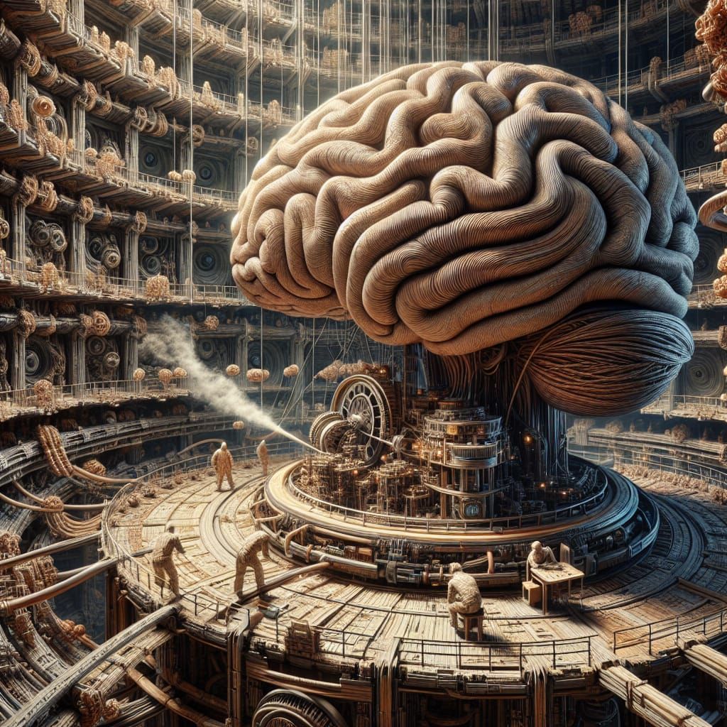 Hyperrealistic Brain Hemisphere with Thought Engine