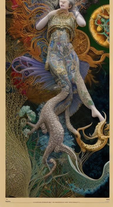 Detailed Tarot Cards in Mixed Media Style