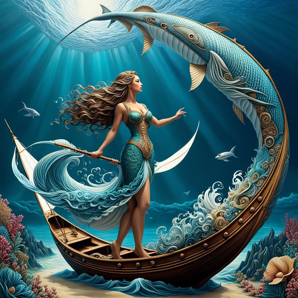 Fantasy Ocean Beckons a Child