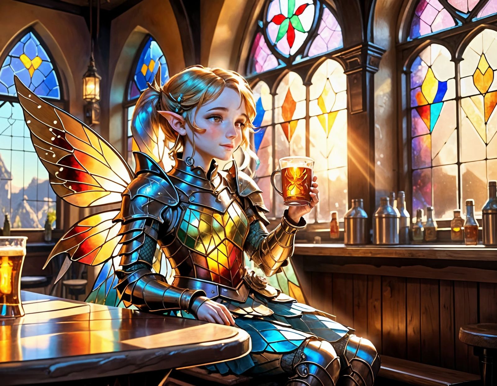D&D Paladin Fairy in a pub