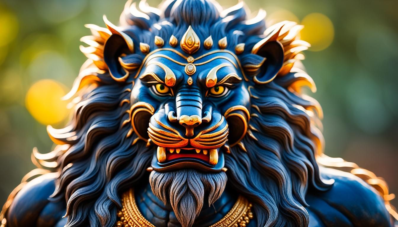Narasimha Avatar: Man-Lion in Natural Lighting