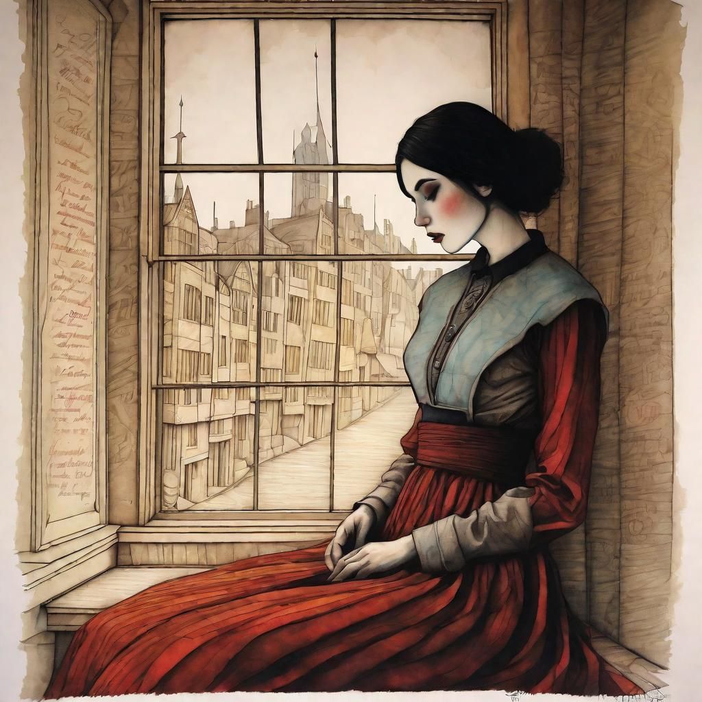 Soulful Heart in Fine Ink Line Drawing