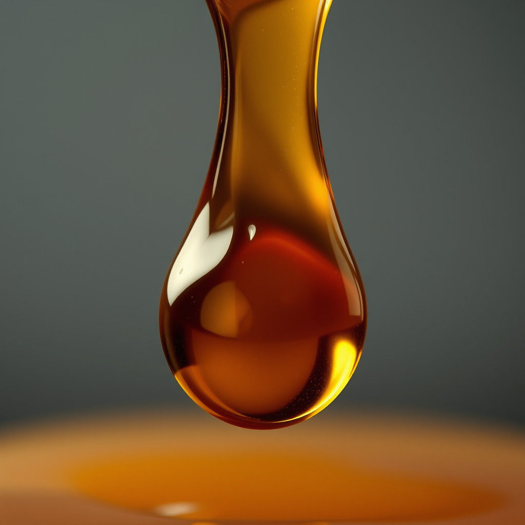 Honey Droplet in Hyperrealistic Digital Art