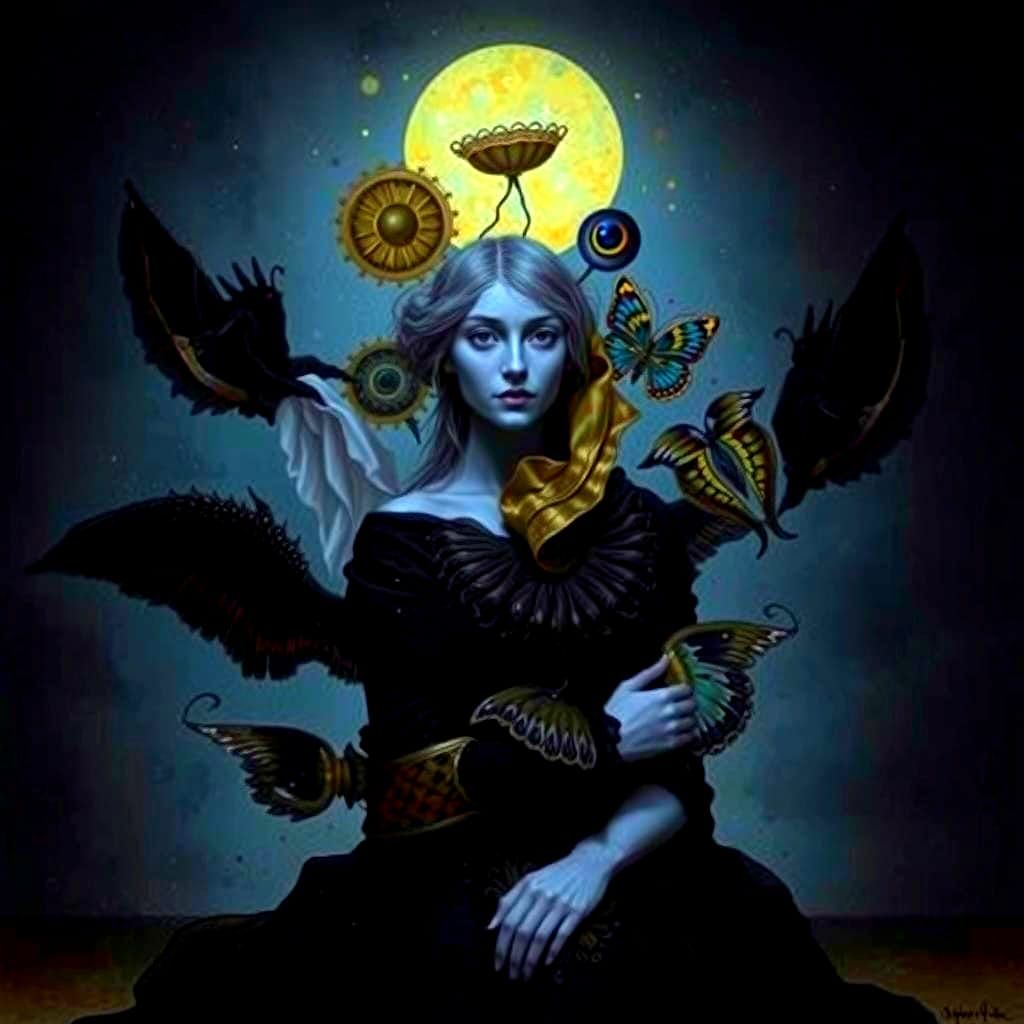 Ethereal Oil Painting in Psychedelic Style with Cinematic Li...