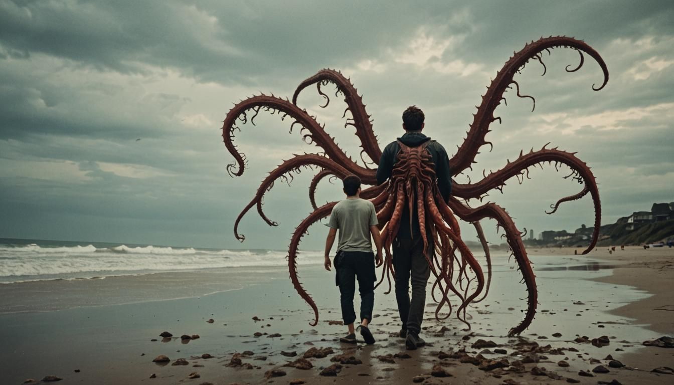 Horror on the Beach: Tentacled Creature Encounter