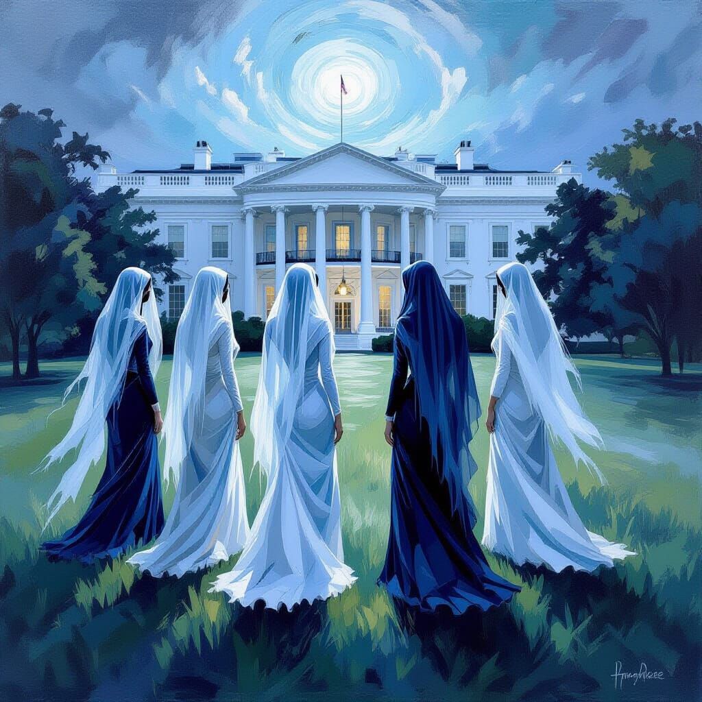 Grieving First Lady Ghosts on White House Lawn