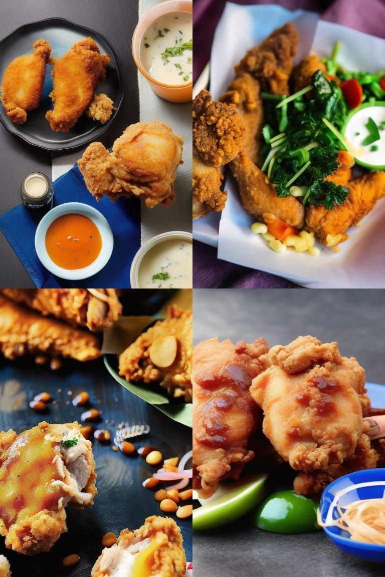Crispy Fried Chicken: Realistic Digital Painting