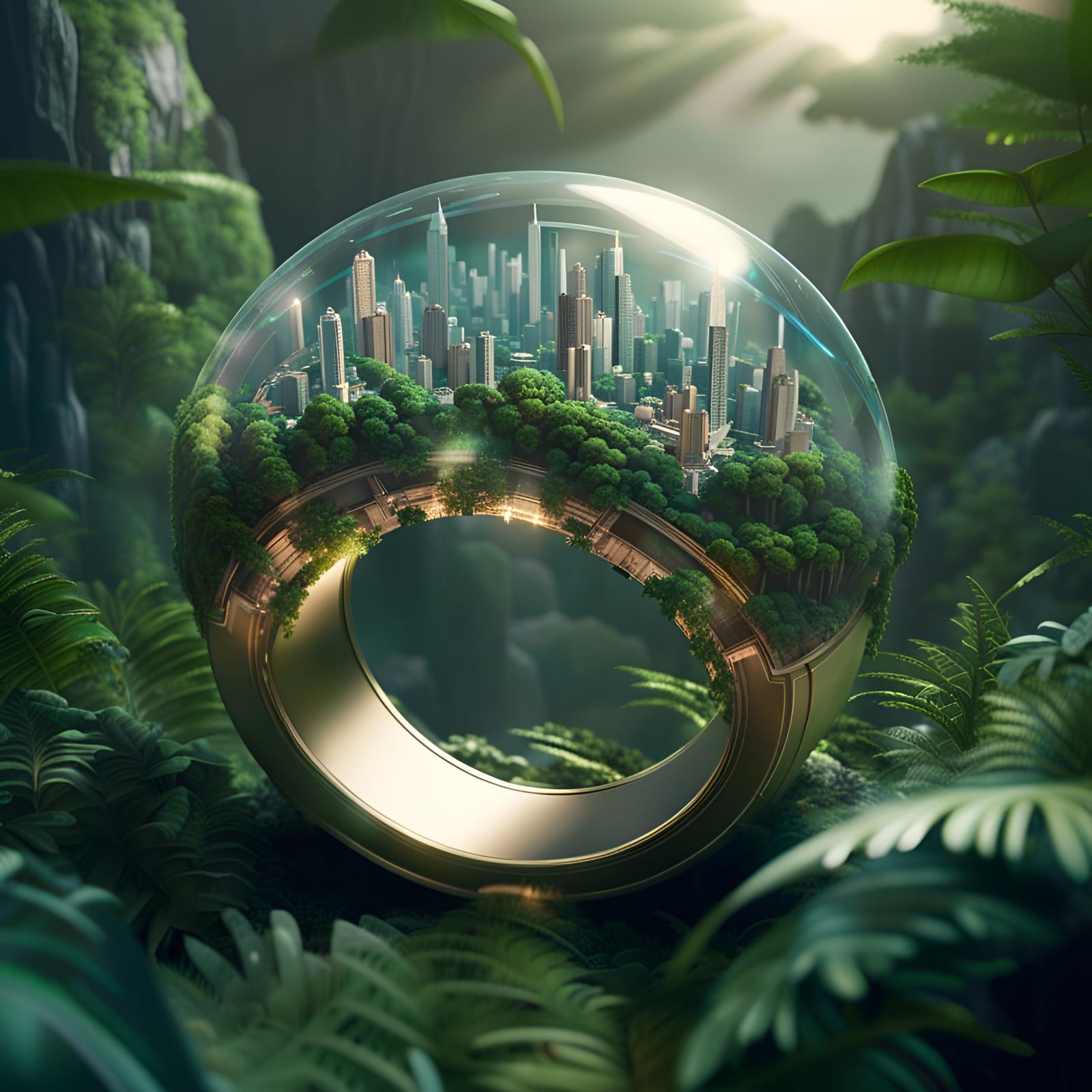 Ring World: Futuristic City and Tropical Forest
