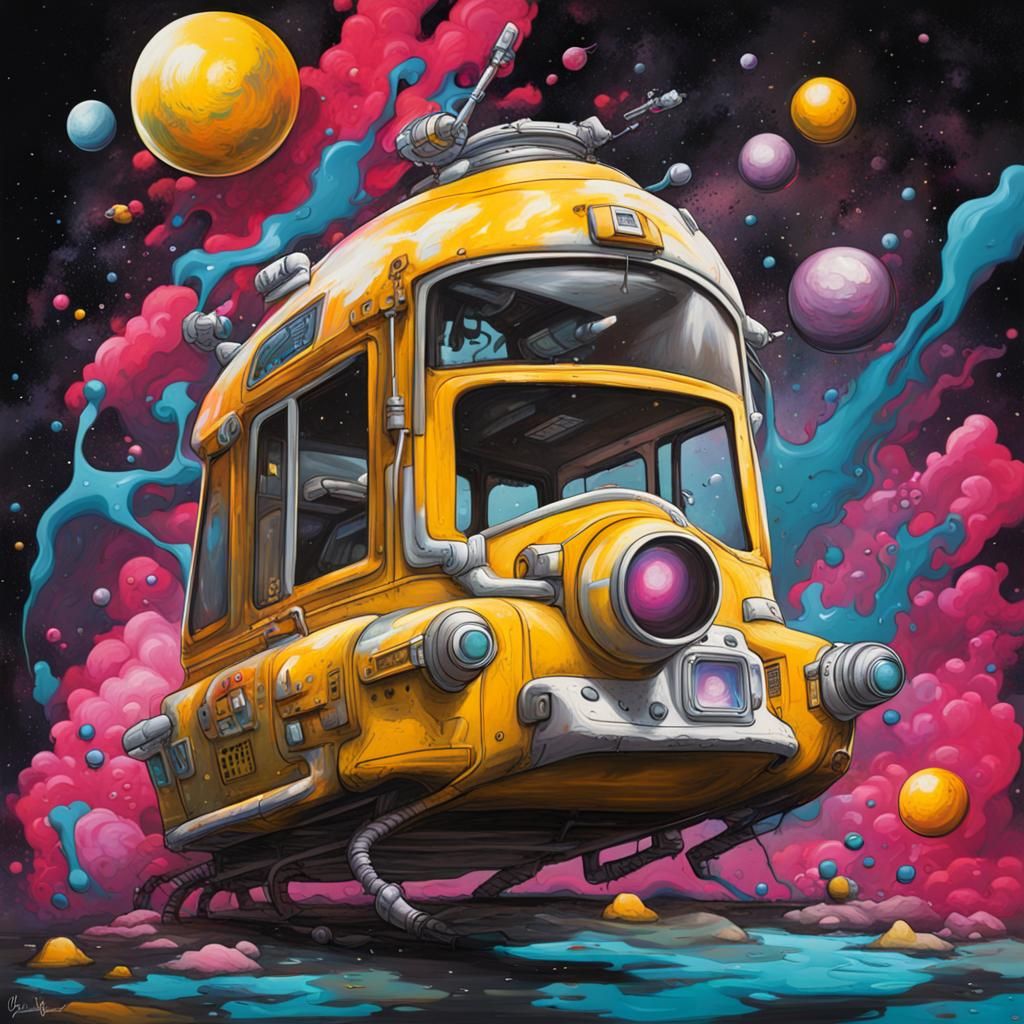 Space Taxi Graffiti Art in Splash Art Style