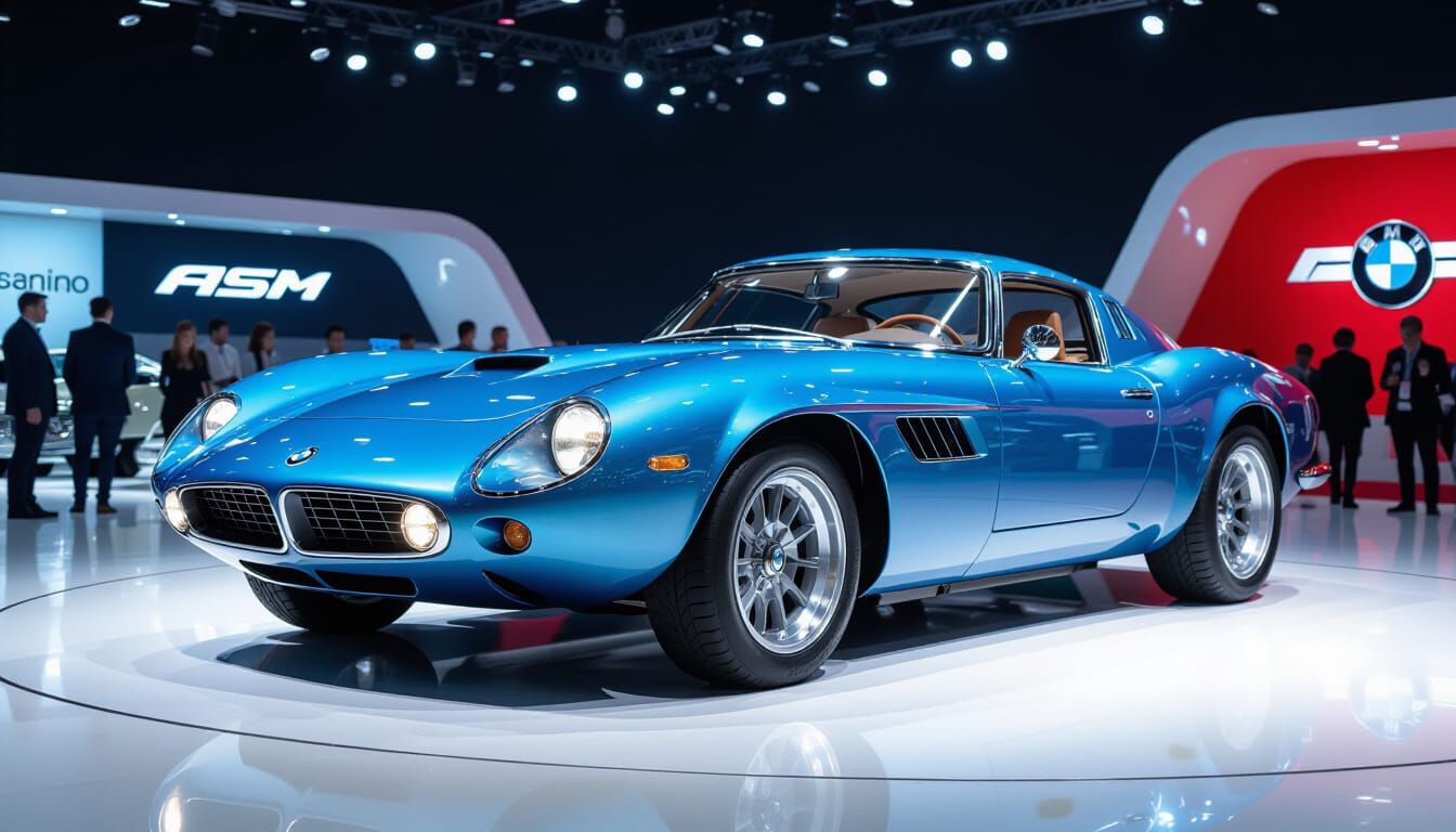 Retro-Futuristic Sports GT Car Concept in Steel Blue