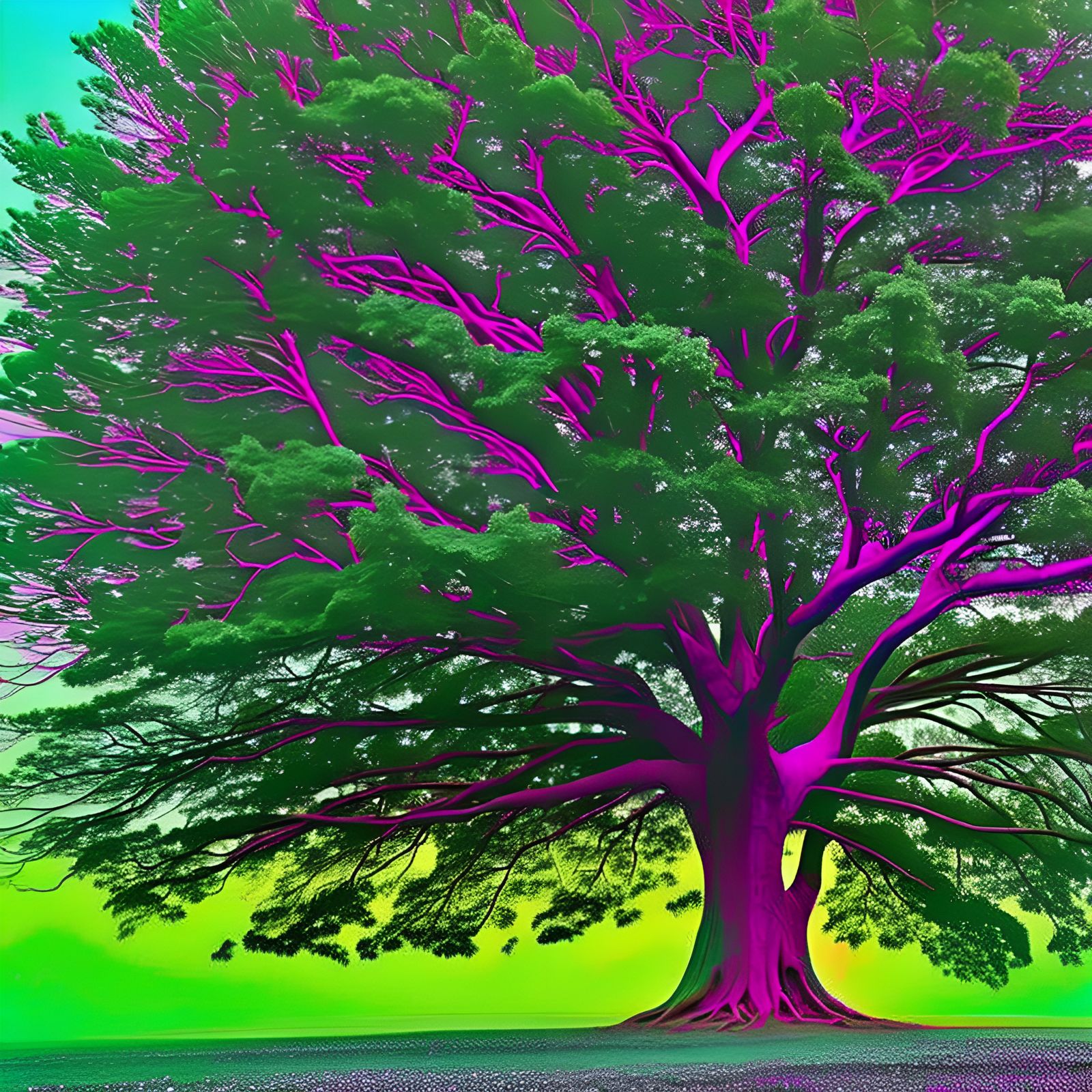 Tree at the end of time :: mighty tree :: intricately detail...