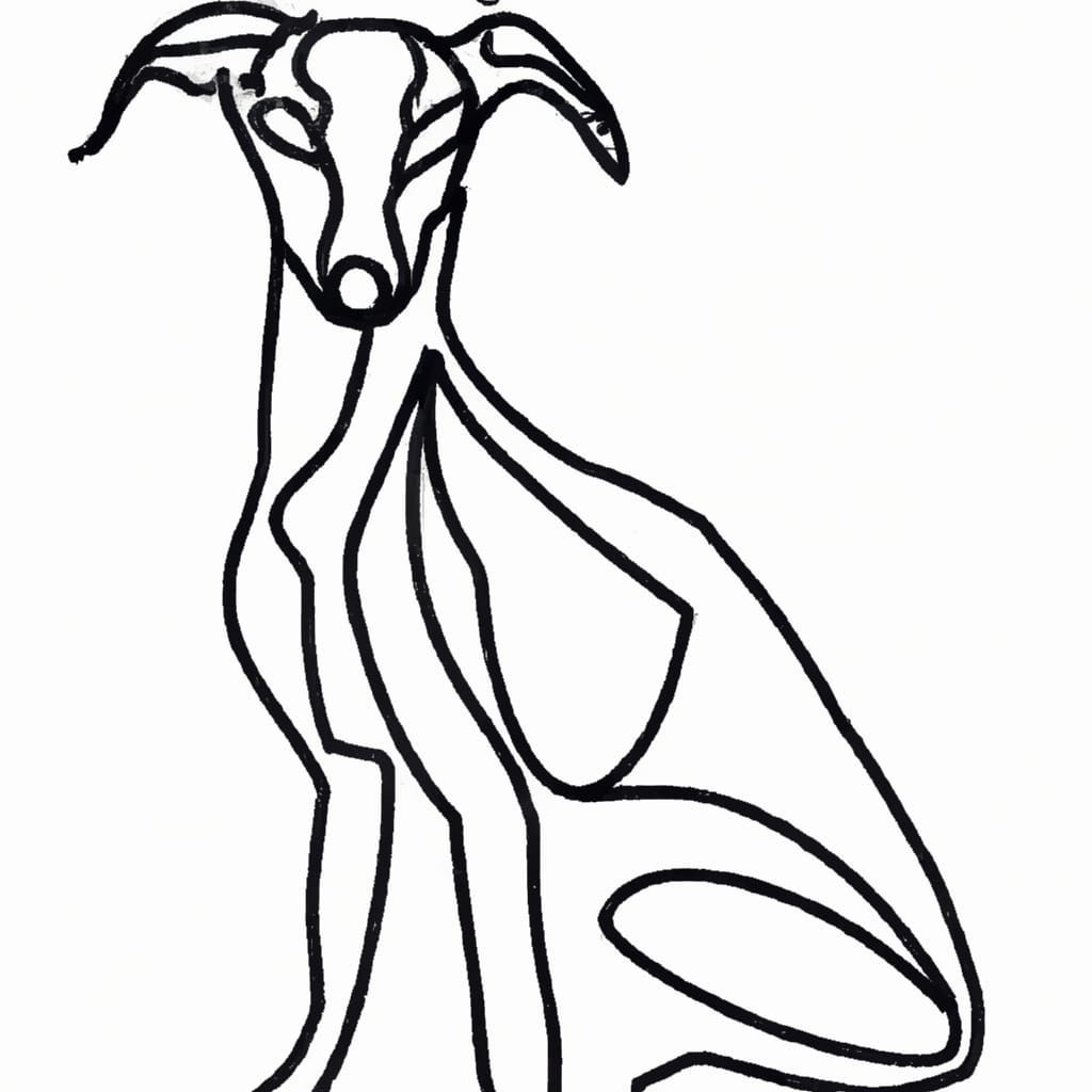 Stained Glass Italian Greyhound with Black Outline