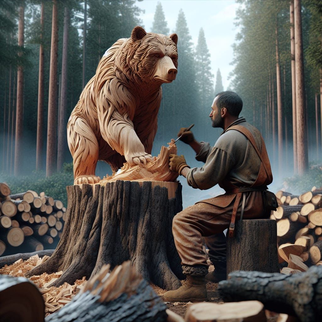 Professional wood carver