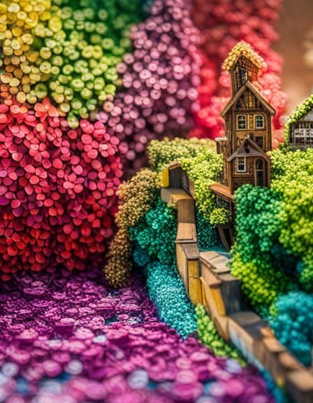 Colorful Bird Tree in Paper Sculpture Style