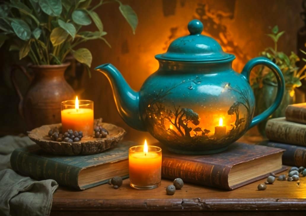 Warmth of a Nighttime Scene in Oil Painting Style