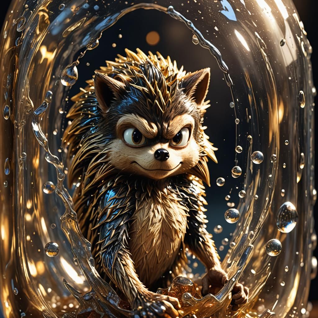 Sonic in a Bottle: Hyper-Realistic Digital Art