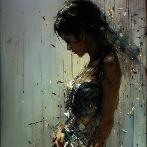 Classical Portrait with Abstract Expressionist Elements