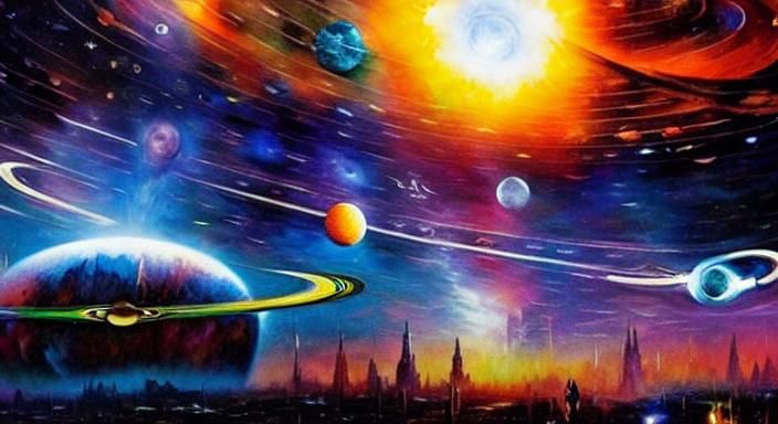 Dystopian Religious Masterpiece in Graffiti Art Style